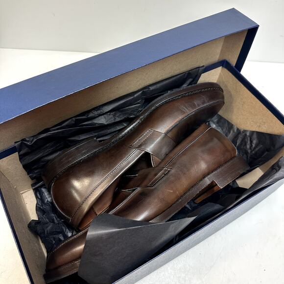 NIB Allen Edmonds x Brooks Brothers Presidio Penny Loafers Brown USA 10.5 D main image 5